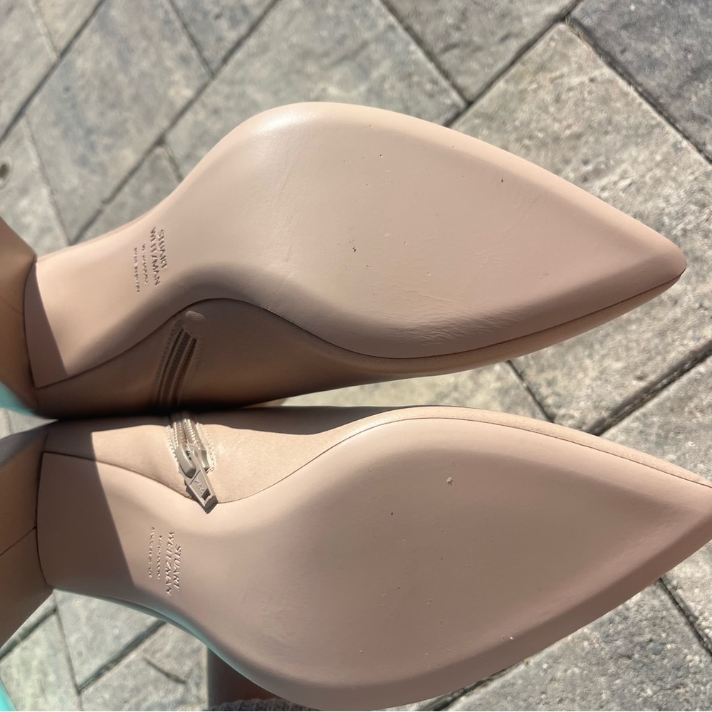 Stuart Weitzman Nude Heeled Boots size 10 - Picture 2 of 16